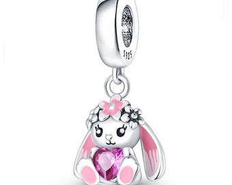 S925 Sterling Silber Pandora Charm Bunte Rosa Charms Beads Baumeln Perlen passen Pandora Schlangenkette Charms