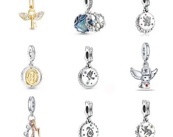 Harry Potter Pandora Hedwig Charm Colgante, Piedra de nacimiento del corazón, Fit Pandora Snake Chain Charm Pulsera europea, Regalo de cumpleaños, Regalo para ella