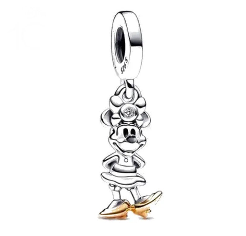 S925 Sterling Silber Pandora Charm Anhänger Disney Jubiläum Mickey Minnie Dumbo Fit Pandora Schlangenkette Charme europäischen Armband Bild 4