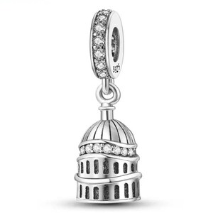 Charm Pandora in argento sterling S925 Viaggio Londra Parigi Italia Spagna Egitto Charms Perline Ciondola Perline Fit Pandora Charms con catena di serpenti immagine 2