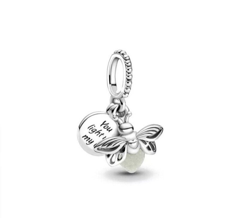 S925 Plata Esterlina Pandora Charm Camaleón Cuelga Cuentas Brillante Luciérnaga Colgante Fit Pandora Cadena De Serpiente Charm Pulsera Europea 3