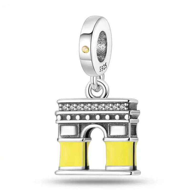 S925 Plata esterlina Pandora Charm Travel Londres París Italia España Egipto Charms Beads Cuelga Beads Fit Pandora Snake Chain Charms imagen 10