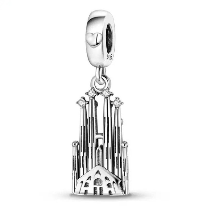 S925 Plata esterlina Pandora Charm Travel Londres París Italia España Egipto Charms Beads Cuelga Beads Fit Pandora Snake Chain Charms imagen 4