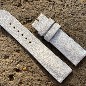 26mm/24mm/22mm/20mm/18mm/16mm Genuine White Stingray leather watch strap band, leather watch strap, handmade watch strap band