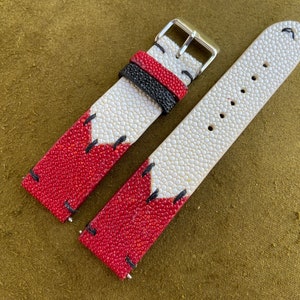 26mm/24mm/22mm/20mm/18mm/16mm Multi Color Genuine Stingray leather watch strap band, leather watch strap, handmade watch strap band