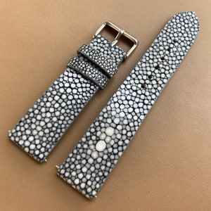 26mm 24mm 22mm 21mm 20mm 19mm 18mm 16mm Color Gray Stingray leather watch strap band, leather watch strap,handmade watch strap ban