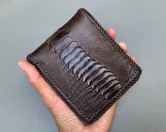 Brown Genuine Leg Ostrich Leather Skin Wallet For Men, Handmade Leather Wallet, Gift For Him, Men Wallet