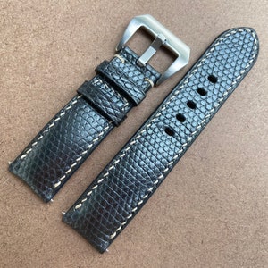 26mm 24mm 23mm 22mm 21mm 20mm 19mm 18mm 17mm 16mm Gray Zirconium Lizard leather watch strap band, leather wrist watch band watch bracelet