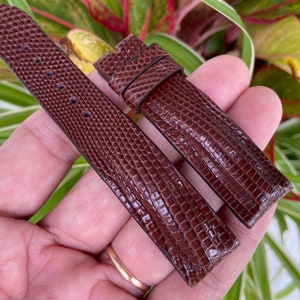 26mm/24mm/22mm/20mm/18mm/16mm Genuine handmade Brown lizard leather watch strap band, leather wrist watch band, leather watch bracelet