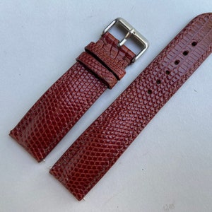 26mm 24mm 23mm 22mm 21mm 20mm 19mm 18mm 17mm 16mm Red Brown Lizard leather watch strap band, leather wrist watch band watch bracelet