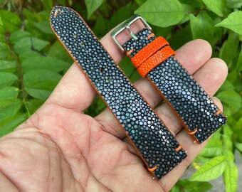 Cinturino per orologio in pelle nera genuina STINGRAY, cinturino per Cinturino per orologio in pelle nera genuina STINGRAY, cinturino per