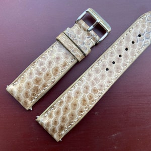 26mm 25m 24mm 23mm 22mm 21mm 20mm 19mm 18mm 16 Bracelet de montre en cuir serpent python beige, bracelet de montre en cuir, bracelet de montre en cuir