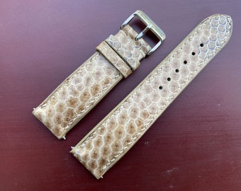 26mm 25m 24mm 23mm 22mm 21mm 20mm 19mm 18mm 16 Beige python snake leather watch strap band, leather wrist watch band, leather watch bracelet