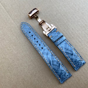 26mm 24mm 22mm 21mm 20mm 18mm 16mm Gray Genuine Leg Ostrich Leather Watch Strap Band, Leather Watch Strap, Handmade Watch Strap Band