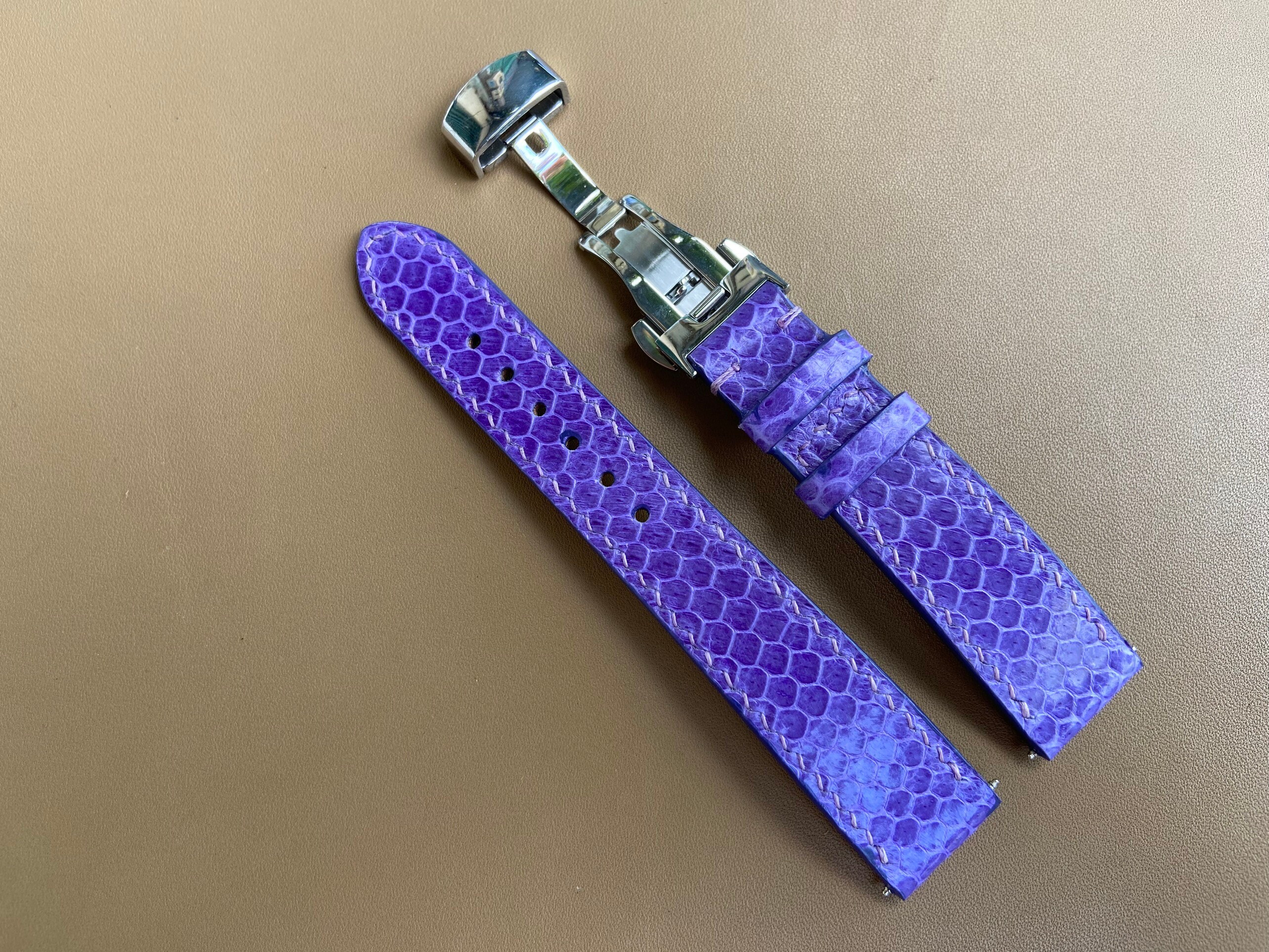 Bracelet De Montre En Cuir Artificiel Turquoise - Serpent - Largeurs 16 18 20 22 24 Mm - Unisexe