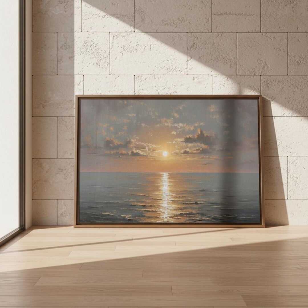 Ocean Sunset Framed Canvas Print - Hawaiian Ocean Landscape Art - Etsy