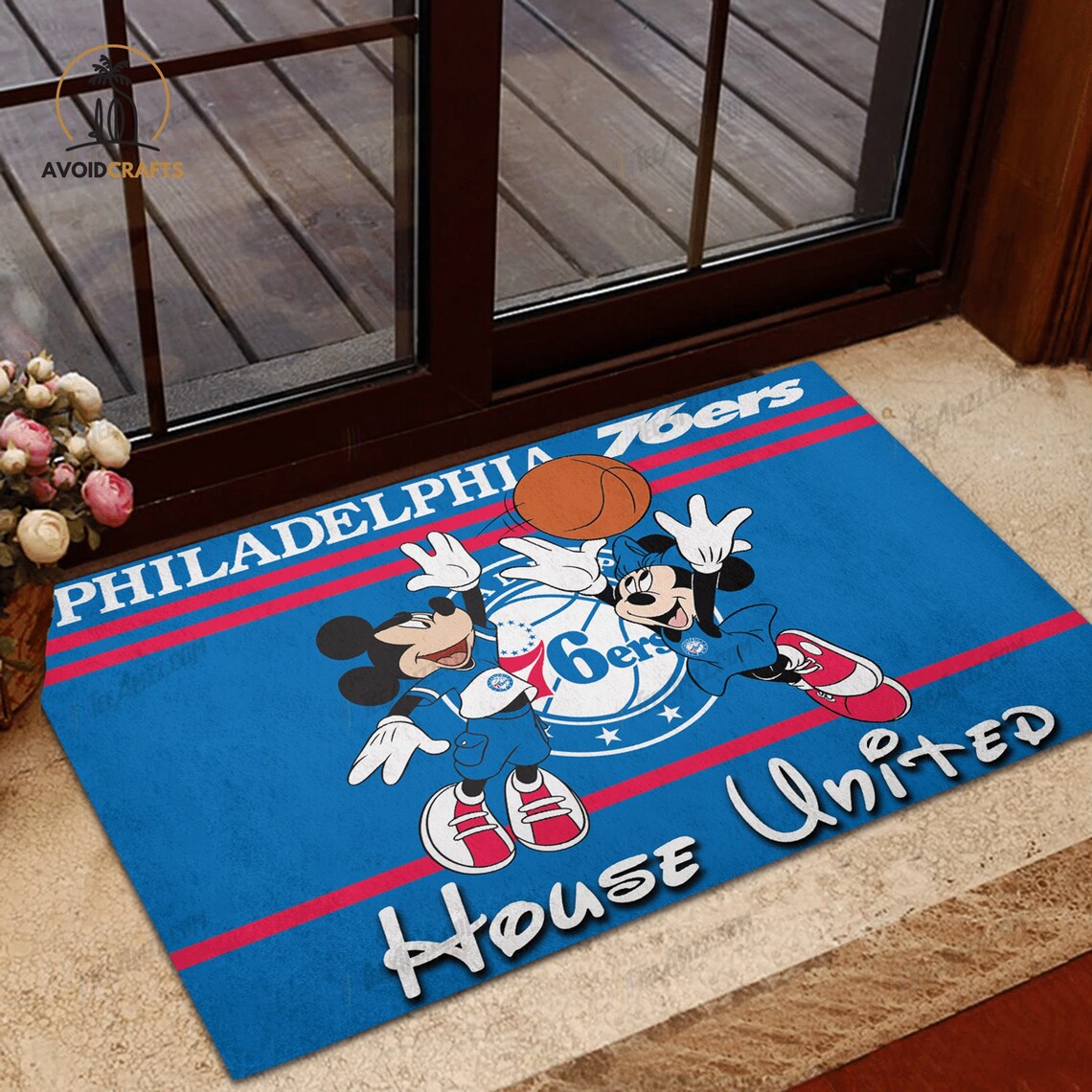Personalized House Divided Doormat Basketball Team Etsy