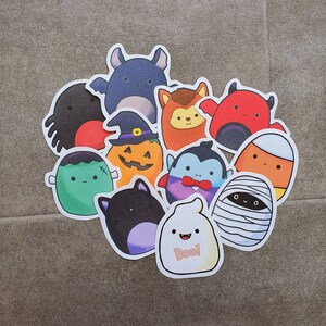 Spooky Squishmallow Stickers set of 11 designs  | Spooky stickers matte | Squishmallow inspired stickers
