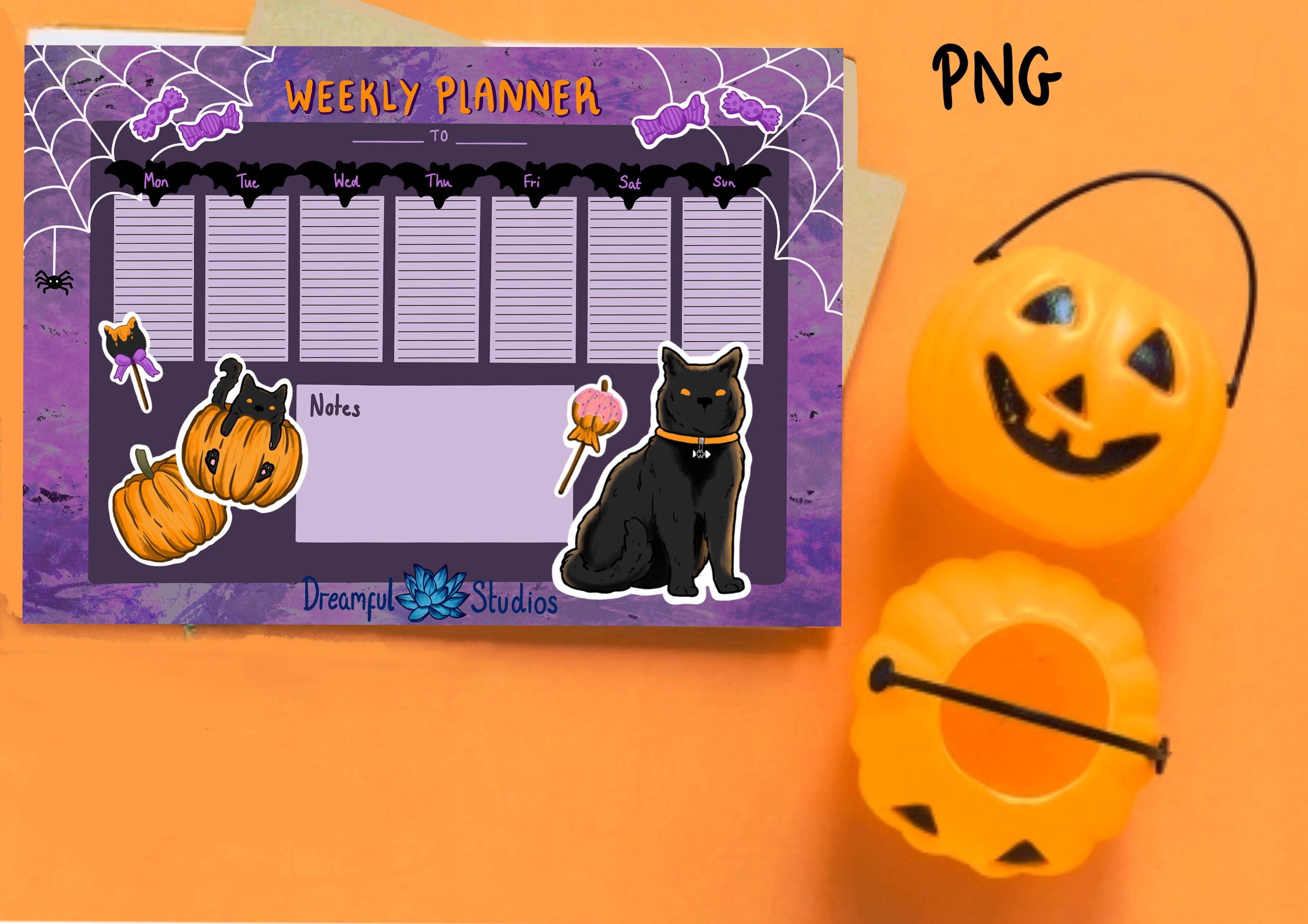 Halloween Weekly Planner Digital Download PNG Up to A4 | Etsy