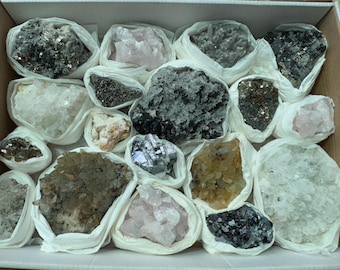 Mix flat from Bulgaria 230x300 millimetres natural crystal minerals specimen clusters souvenirs