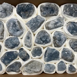 Celestine Box 230x300 millimetres natural crystal minerals specimen clusters souvenirs WholesaleMineralsBox home decor