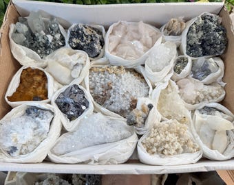 Mix minerals flat 300x230 milimeters Madan Bulgaria, natural,crystal