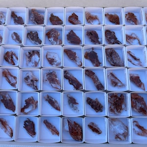 Ferroselenite Pesquera/Spain box 300x400 millimetres 54 pieces natural crystal minerals specimen clusters souvenirs WholesaleMineralsBox
