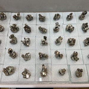 Pyrite box 230x300 millimetres natural crystal minerals specimen clusters souvenirs WholesaleMineralsBox home decor