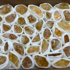Citrine Chunks box 230x300 millimetres natural crystal minerals specimen clusters souvenirs WholesaleMineralsBox home decor
