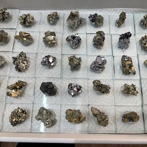 Pyrite box 230x300 millimetres natural crystal minerals specimen clusters souvenirs WholesaleMineralsBox home decor