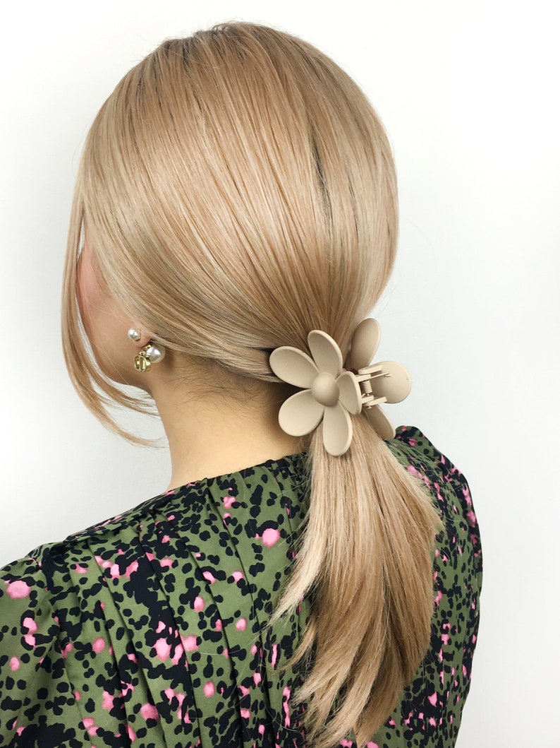 Pastel Colour Flower Hair Clips Matt Claw Clips for Thick Etsy UK