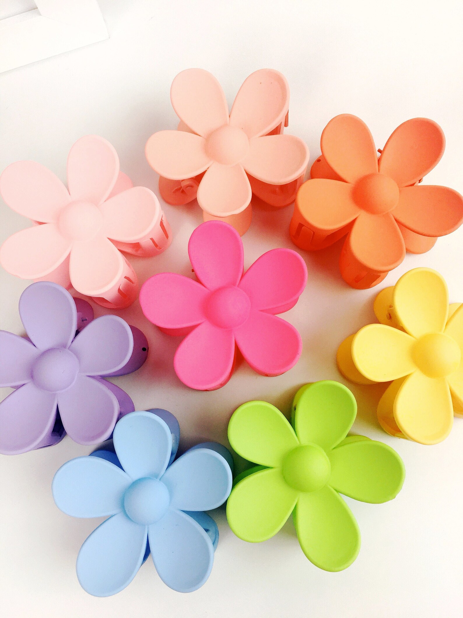 Flower Hair Clips Matt Blossom Claw Clips for Thick Hair Etsy