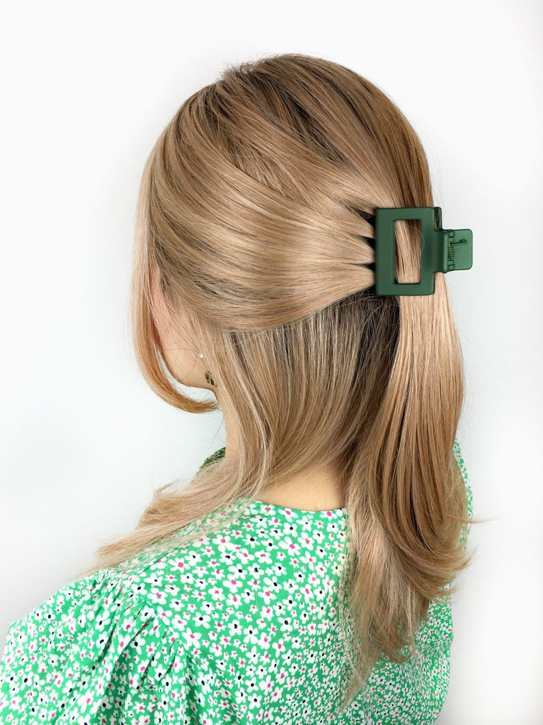 Matt Hair Claw Clips Rectangle Square French Hair Clip Etsy