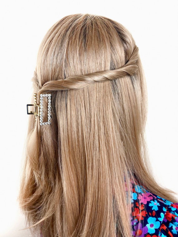 Buy Hair Clips Gold Pearl Hair Claw Clip Crystal Rhinestone Hair Online in  India 