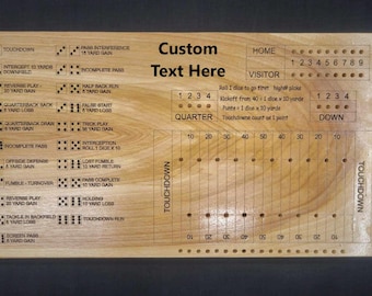 laser engraved football dice game. FREE PERSONALIZATION +SHIPPING