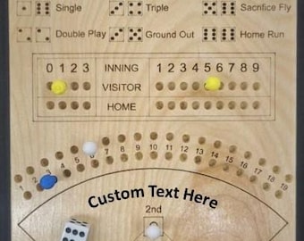 Baseball Dice Game FREE PERSONALIZATIONTION + SHIPPIMG