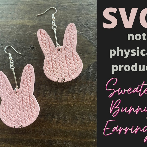 Sweater Bunny Earring SVG - Digital File Only