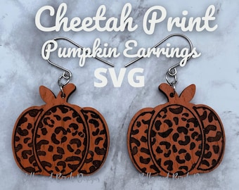 Cheetah Print Pumpkin Earrings
