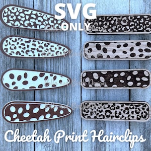 Cheetah Spotted Patterned Hair Clip SVG - Digital File Only