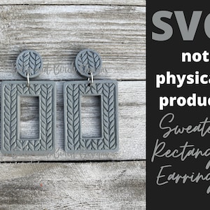 Sweater Rectangle Earring SVG - Digital File Only