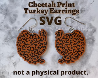 Cheetah Print Turkey Earrings - Digital File Only