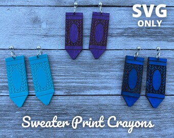 Sweater Print Crayon Oorbellen - Alleen digitaal bestand