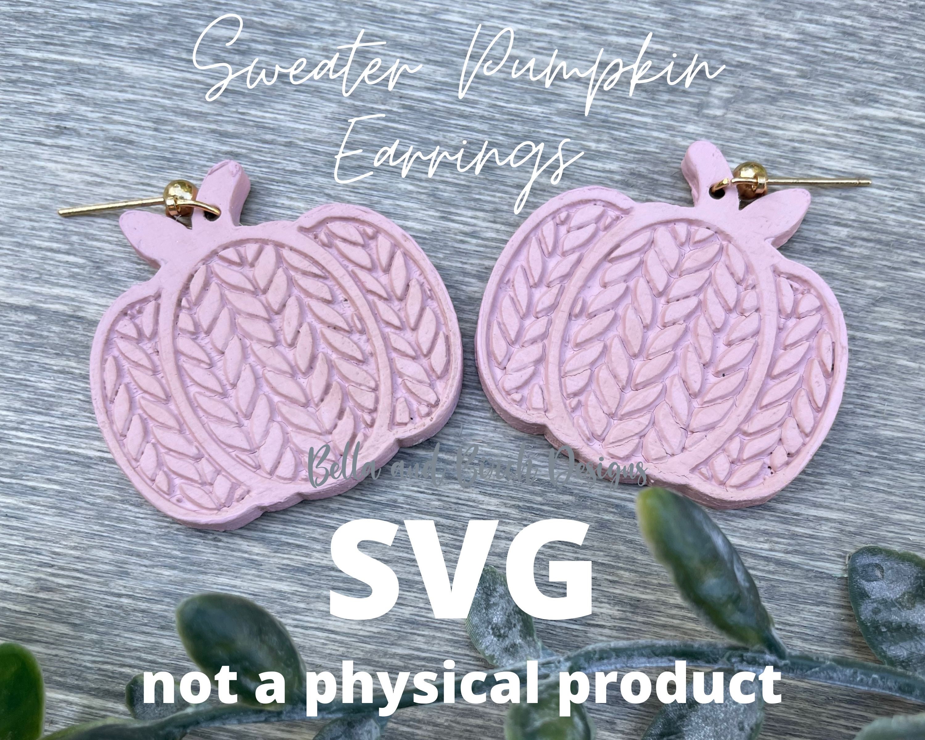 Sweater Pumpkin Earrings - Digital File Only