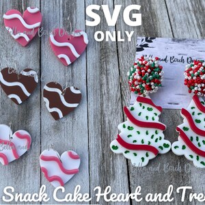 Striped Heart and Tree Earrings - Digital File Only
