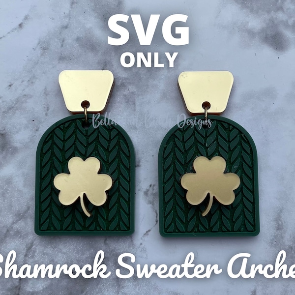 Sweater Shamrock Arch Earrings - Digital File Only