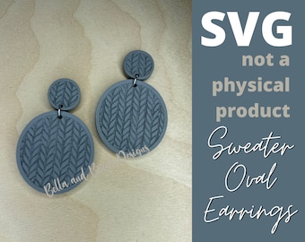 Sweater Oval Earring SVG - Digital File Only