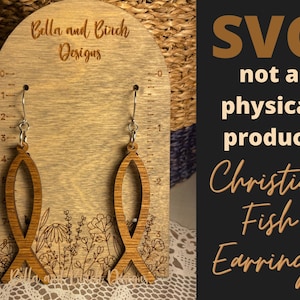Christian Fish Earring Dangle SVG - Laser Cut File