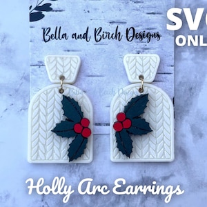 Holly Arc Earrings - Sweater Print - Digital File Only