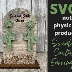 Chandail Cactus boucle d’oreille SVG - fichier numérique uniquement
