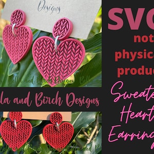 Sweater Heart Earring SVG - Digital File Only